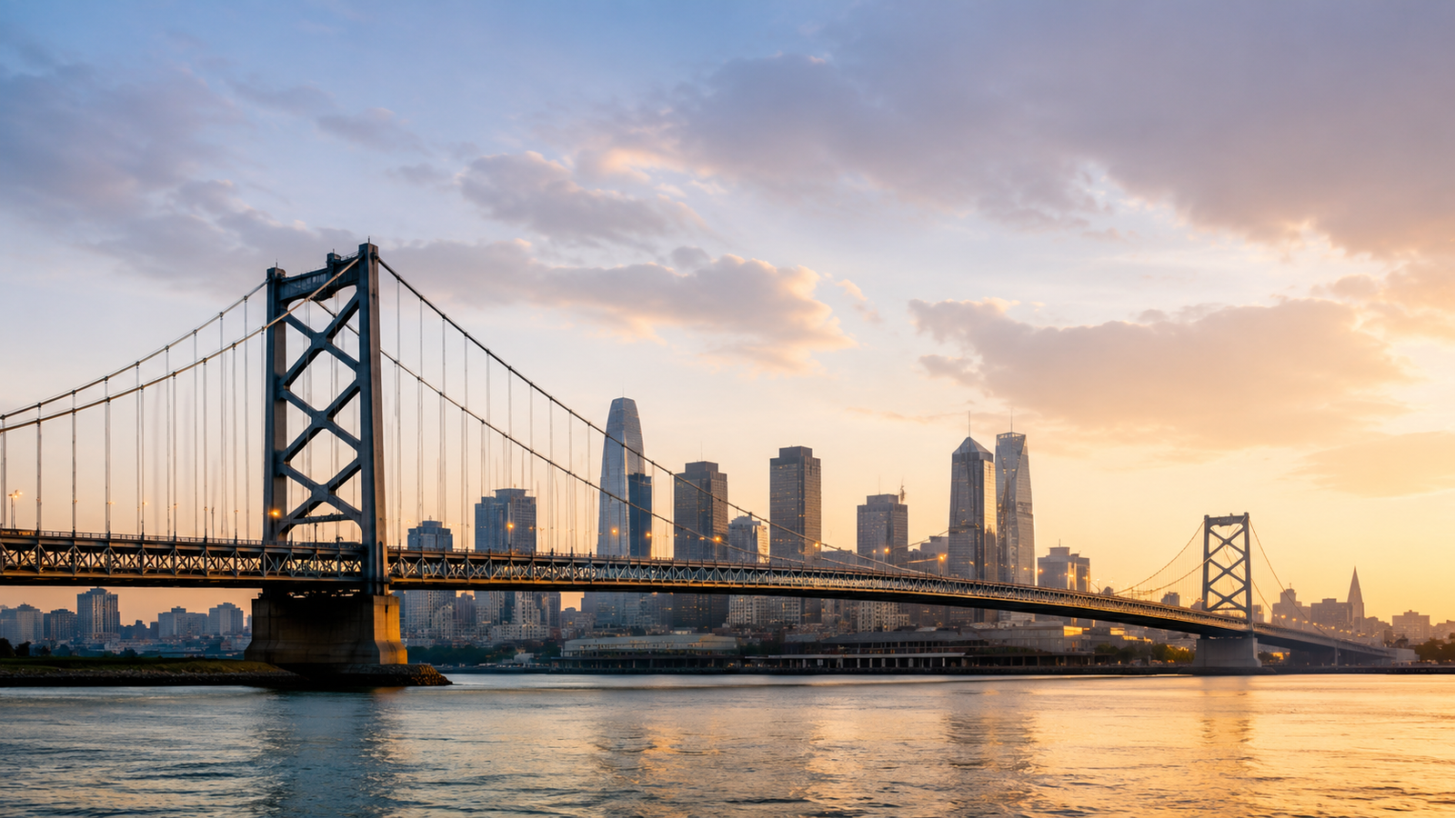North American bridge and skyline